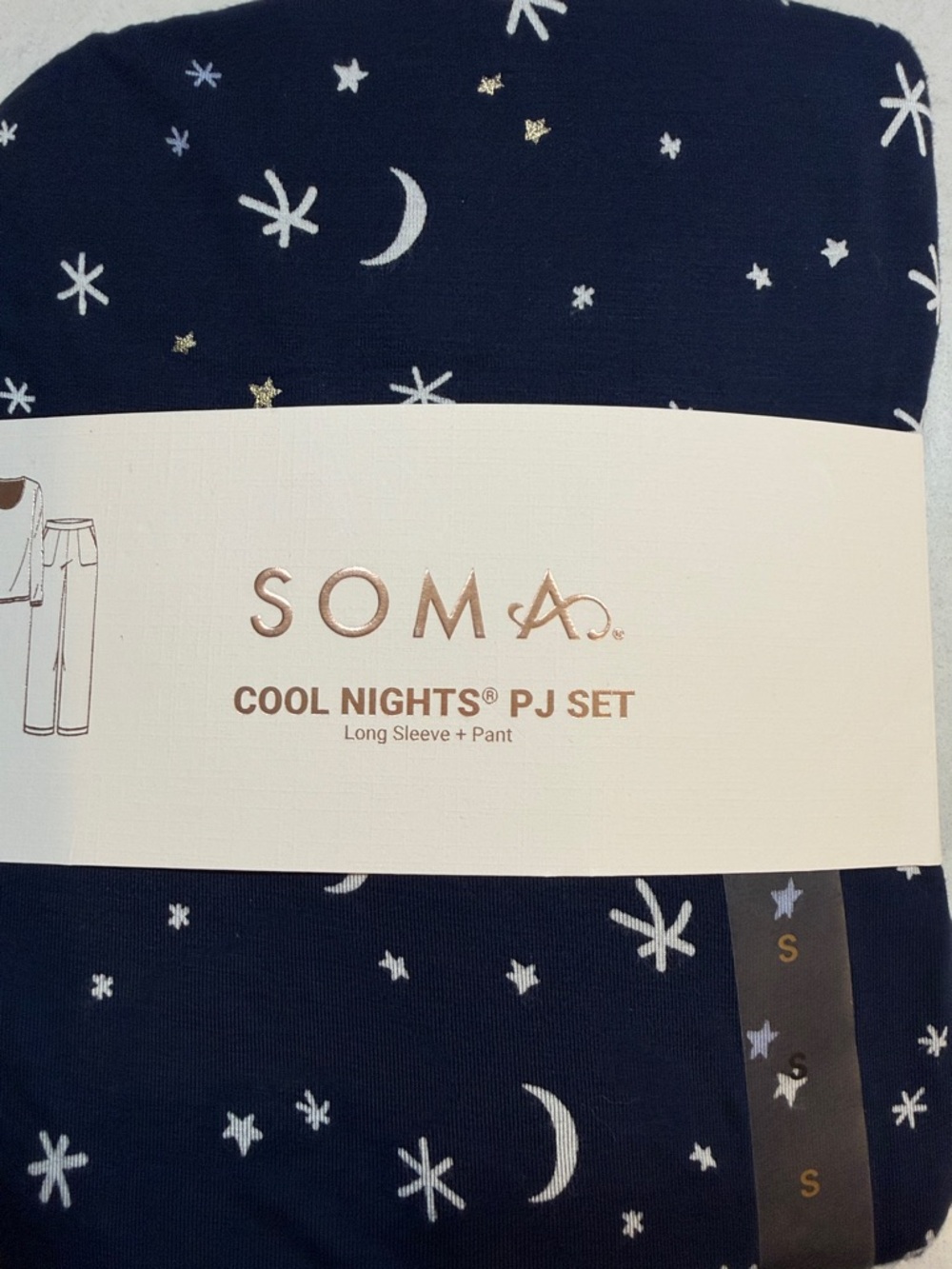 Soma Navy Moon & Stars Long Sleeve Pajama Set